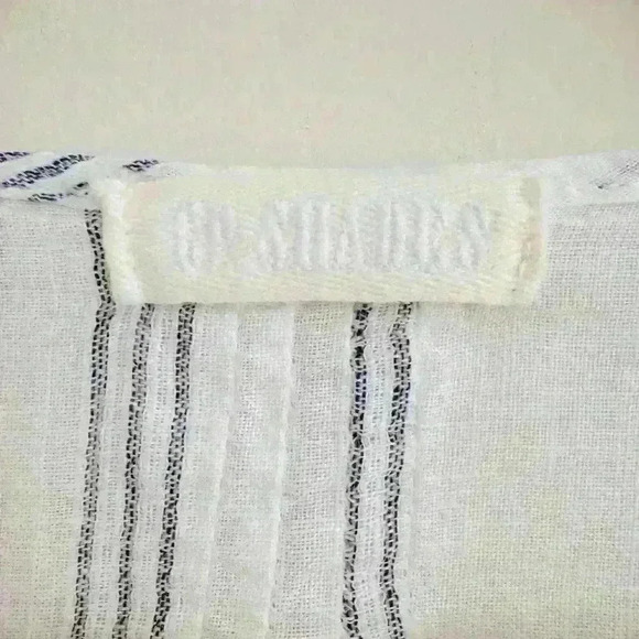 CP Shades Tunic White & Blue Triple Stripe Linen Size‎ S - Picture 3 of 5